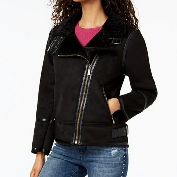 Michael Kors Jackets & Blazers - Michael Kors Faux Shearling Moto Jacket